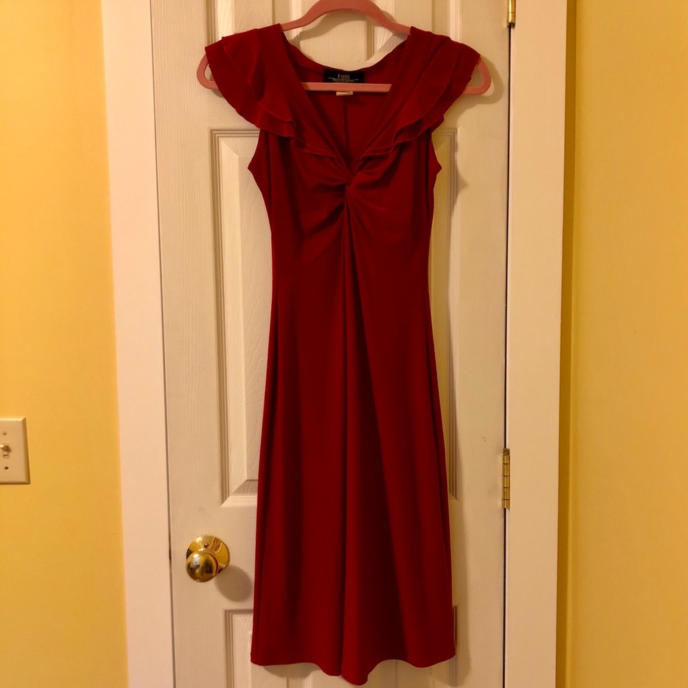 VGUC! B. Moss Knot Front RED dress—small